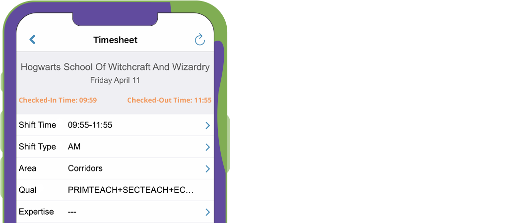 Accessible Timesheet Process - Entire OnHire Preview of Entire OnHire's in-app timesheet where Australian staffing agencies' workforce members, clients and allocators can all manage timesheets from their respective portals with travel claims and bulk client approvals.