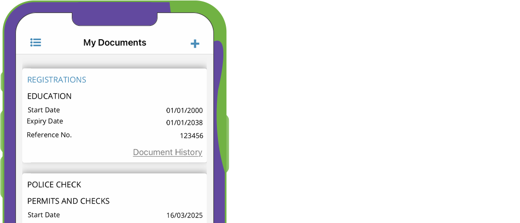 Workforce Document Management - Entire OnHire Preview of document management in Entire OnHire's workforce app that allows candidates to upload and manage their own documents through the camera on their phone.