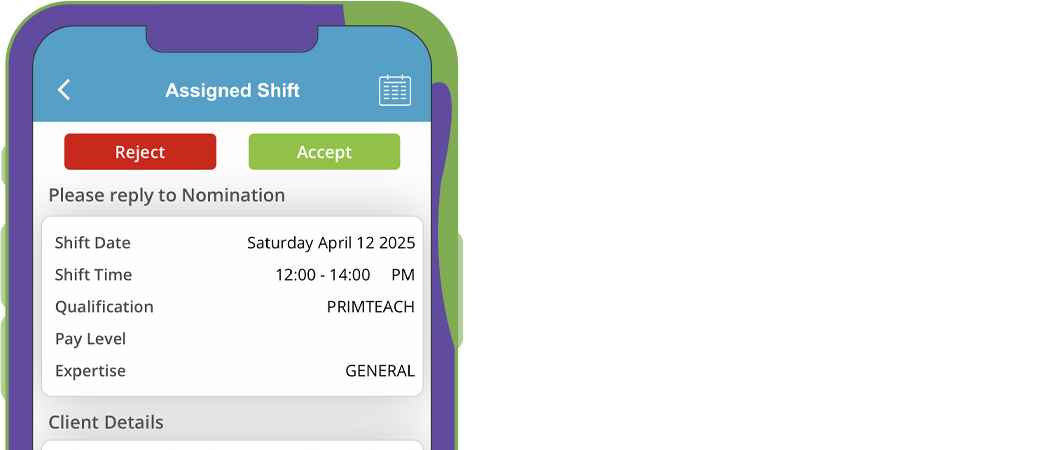 Entire OnHire Workforce App Preview of Entire OnHire’s mobile Workforce App designed for contingent agency worker engagement, with features such as managing qualifications, viewing and accepting shifts, updating availability, submitting timesheets, GPS check-ins, shift alerts, and real-time tracking.