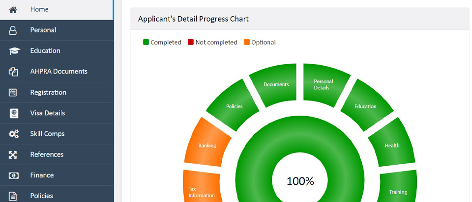 Digital Recruitment Candidate Onboarding Software - Entire OnHire Preview of Entire OnHire's digital candidate self-onboarding portal software for submission of personal details, qualifications and required documentation for Australian staffing agencies.